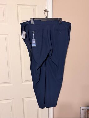 Society Of Threads Men's Dark Navy Dress Pants - Stretch